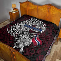 Norway Viking Blood Quilt Nordic Runes and Shield of Ancestry in Tribal Knotwork