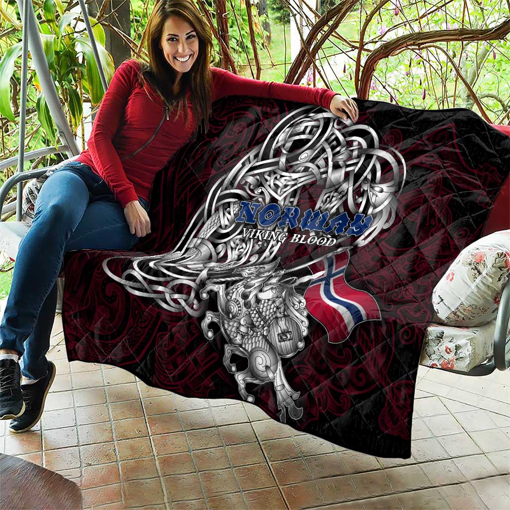 Norway Viking Blood Quilt Nordic Runes and Shield of Ancestry in Tribal Knotwork