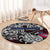 Norway Viking Blood Round Carpet Nordic Runes and Shield of Ancestry in Tribal Knotwork
