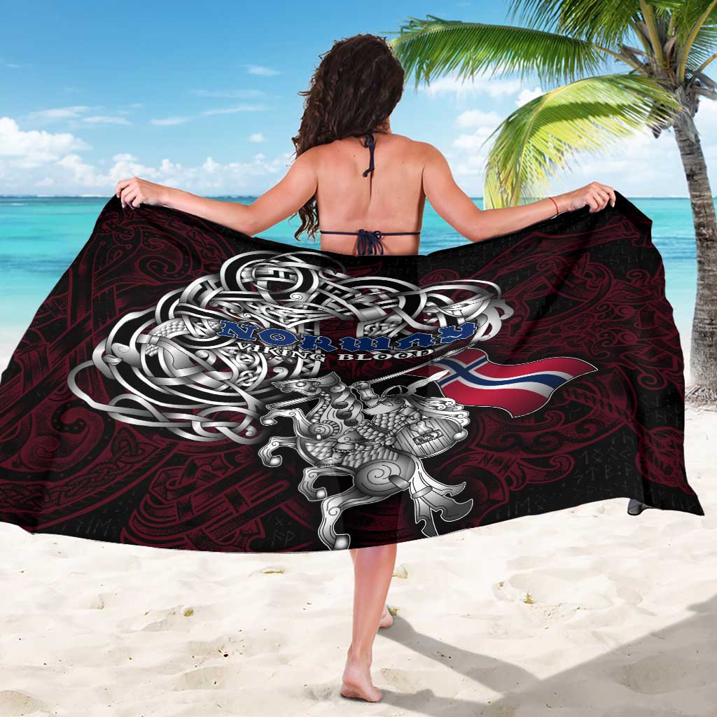 Norway Viking Blood Sarong Nordic Runes and Shield of Ancestry in Tribal Knotwork