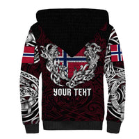 Personalized Norway Viking Blood Sherpa Hoodie Nordic Runes and Shield of Ancestry in Tribal Knotwork