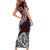 Personalized Norway Viking Blood Short Sleeve Bodycon Dress Nordic Runes and Shield of Ancestry in Tribal Knotwork