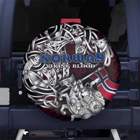 Norway Viking Blood Spare Tire Cover Nordic Runes and Shield of Ancestry in Tribal Knotwork