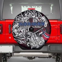 Norway Viking Blood Spare Tire Cover Nordic Runes and Shield of Ancestry in Tribal Knotwork