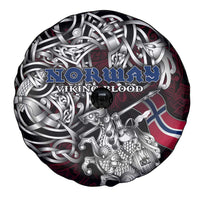 Norway Viking Blood Spare Tire Cover Nordic Runes and Shield of Ancestry in Tribal Knotwork