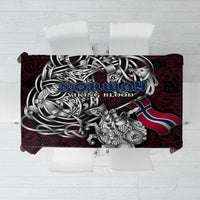 Norway Viking Blood Tablecloth Nordic Runes and Shield of Ancestry in Tribal Knotwork