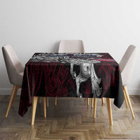 Norway Viking Blood Tablecloth Nordic Runes and Shield of Ancestry in Tribal Knotwork