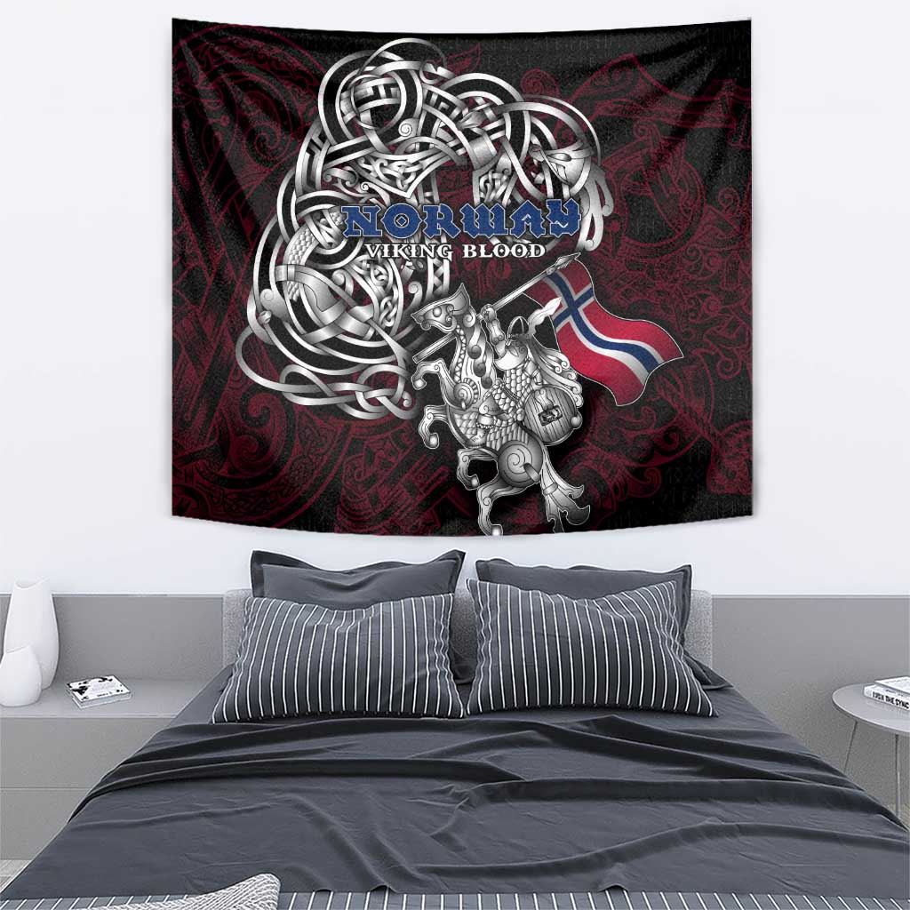 Norway Viking Blood Tapestry Nordic Runes and Shield of Ancestry in Tribal Knotwork