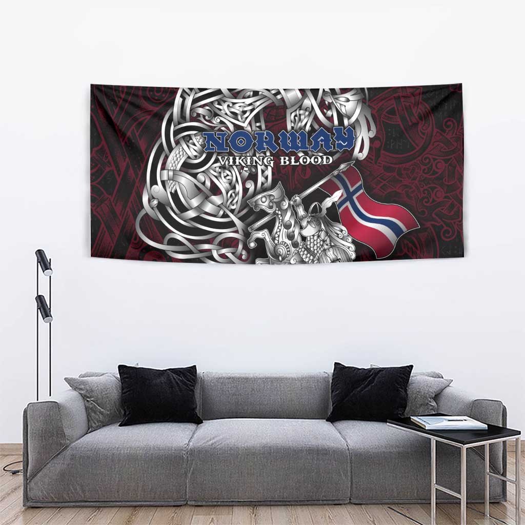 Norway Viking Blood Tapestry Nordic Runes and Shield of Ancestry in Tribal Knotwork