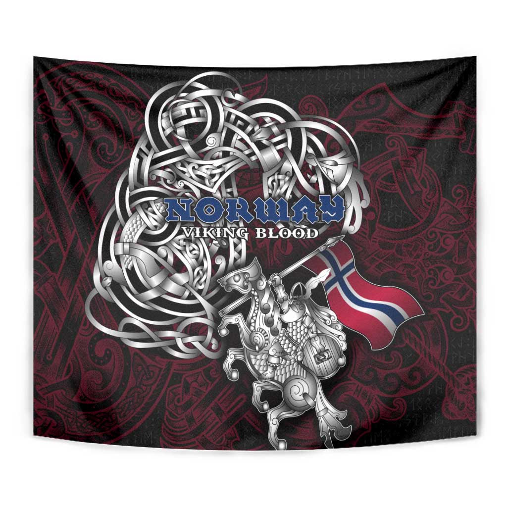 Norway Viking Blood Tapestry Nordic Runes and Shield of Ancestry in Tribal Knotwork