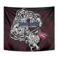 Norway Viking Blood Tapestry Nordic Runes and Shield of Ancestry in Tribal Knotwork