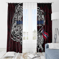 Norway Viking Blood Window Curtain Nordic Runes and Shield of Ancestry in Tribal Knotwork