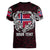 Personalized Norway Viking Blood Women V-Neck T-Shirt Nordic Runes and Shield of Ancestry in Tribal Knotwork