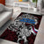 Faroe Islands Viking Blood Area Rug Nordic Runes and Shield of Ancestry in Tribal Knotwork