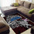 Faroe Islands Viking Blood Area Rug Nordic Runes and Shield of Ancestry in Tribal Knotwork