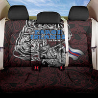 Faroe Islands Viking Blood Back Car Seat Cover Nordic Runes and Shield of Ancestry in Tribal Knotwork