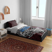 Faroe Islands Viking Blood Bedding Set Nordic Runes and Shield of Ancestry in Tribal Knotwork