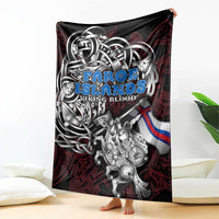 Faroe Islands Viking Blood Blanket Nordic Runes and Shield of Ancestry in Tribal Knotwork