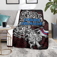 Faroe Islands Viking Blood Blanket Nordic Runes and Shield of Ancestry in Tribal Knotwork