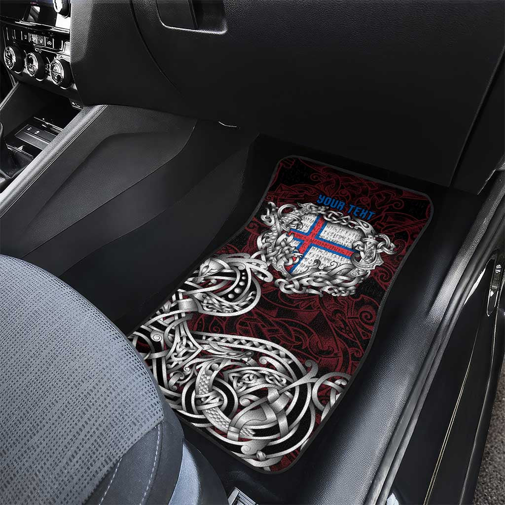 Faroe Islands Viking Blood Car Mats Nordic Runes and Shield of Ancestry in Tribal Knotwork