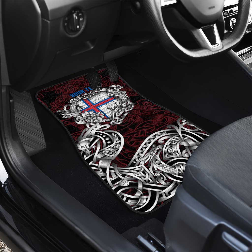 Faroe Islands Viking Blood Car Mats Nordic Runes and Shield of Ancestry in Tribal Knotwork