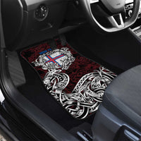 Faroe Islands Viking Blood Car Mats Nordic Runes and Shield of Ancestry in Tribal Knotwork
