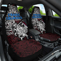 Faroe Islands Viking Blood Car Seat Cover Nordic Runes and Shield of Ancestry in Tribal Knotwork