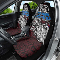 Faroe Islands Viking Blood Car Seat Cover Nordic Runes and Shield of Ancestry in Tribal Knotwork