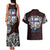 Personalized Faroe Islands Viking Blood Couples Matching Tank Maxi Dress and Hawaiian Shirt Nordic Runes and Shield of Ancestry in Tribal Knotwork