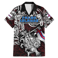 Personalized Faroe Islands Viking Blood Family Matching Mermaid Dress and Hawaiian Shirt Nordic Runes and Shield of Ancestry in Tribal Knotwork