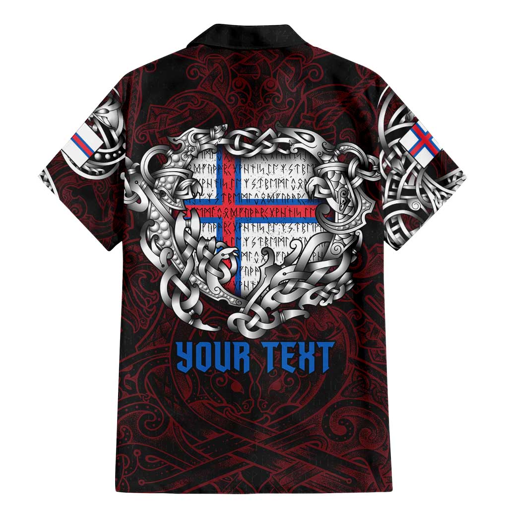 Personalized Faroe Islands Viking Blood Family Matching Mermaid Dress and Hawaiian Shirt Nordic Runes and Shield of Ancestry in Tribal Knotwork