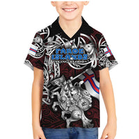 Personalized Faroe Islands Viking Blood Family Matching Mermaid Dress and Hawaiian Shirt Nordic Runes and Shield of Ancestry in Tribal Knotwork