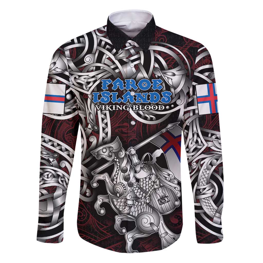 Personalized Faroe Islands Viking Blood Family Matching Puletasi and Hawaiian Shirt Nordic Runes and Shield of Ancestry in Tribal Knotwork