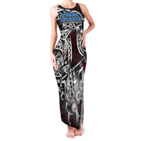 Personalized Faroe Islands Viking Blood Family Matching Tank Maxi Dress and Hawaiian Shirt Nordic Runes and Shield of Ancestry in Tribal Knotwork