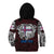 Personalized Faroe Islands Viking Blood Kid Hoodie Nordic Runes and Shield of Ancestry in Tribal Knotwork