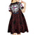 Personalized Faroe Islands Viking Blood Kid Short Sleeve Dress Nordic Runes and Shield of Ancestry in Tribal Knotwork