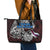 Faroe Islands Viking Blood Leather Tote Bag Nordic Runes and Shield of Ancestry in Tribal Knotwork
