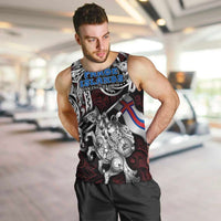 Personalized Faroe Islands Viking Blood Men Tank Top Nordic Runes and Shield of Ancestry in Tribal Knotwork