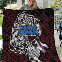 Faroe Islands Viking Blood Quilt Nordic Runes and Shield of Ancestry in Tribal Knotwork