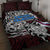 Faroe Islands Viking Blood Quilt Bed Set Nordic Runes and Shield of Ancestry in Tribal Knotwork