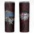 Faroe Islands Viking Blood Skinny Tumbler Nordic Runes and Shield of Ancestry in Tribal Knotwork