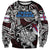 Personalized Faroe Islands Viking Blood Sweatshirt Nordic Runes and Shield of Ancestry in Tribal Knotwork