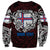 Personalized Faroe Islands Viking Blood Sweatshirt Nordic Runes and Shield of Ancestry in Tribal Knotwork