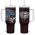Faroe Islands Viking Blood Tumbler With Handle Nordic Runes and Shield of Ancestry in Tribal Knotwork