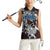 Personalized Faroe Islands Viking Blood Women Sleeveless Polo Shirt Nordic Runes and Shield of Ancestry in Tribal Knotwork