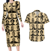 Civil Rights Leaders Couples Matching Long Sleeve Bodycon Dress and Hawaiian Shirt African-American - Wonder Print Shop