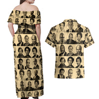 Civil Rights Leaders Couples Matching Off Shoulder Maxi Dress and Hawaiian Shirt African-American - Wonder Print Shop