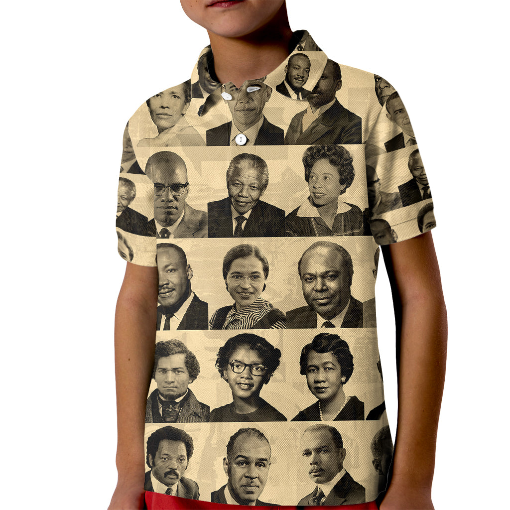 Civil Rights Leaders Kid Polo Shirt African-American - Wonder Print Shop