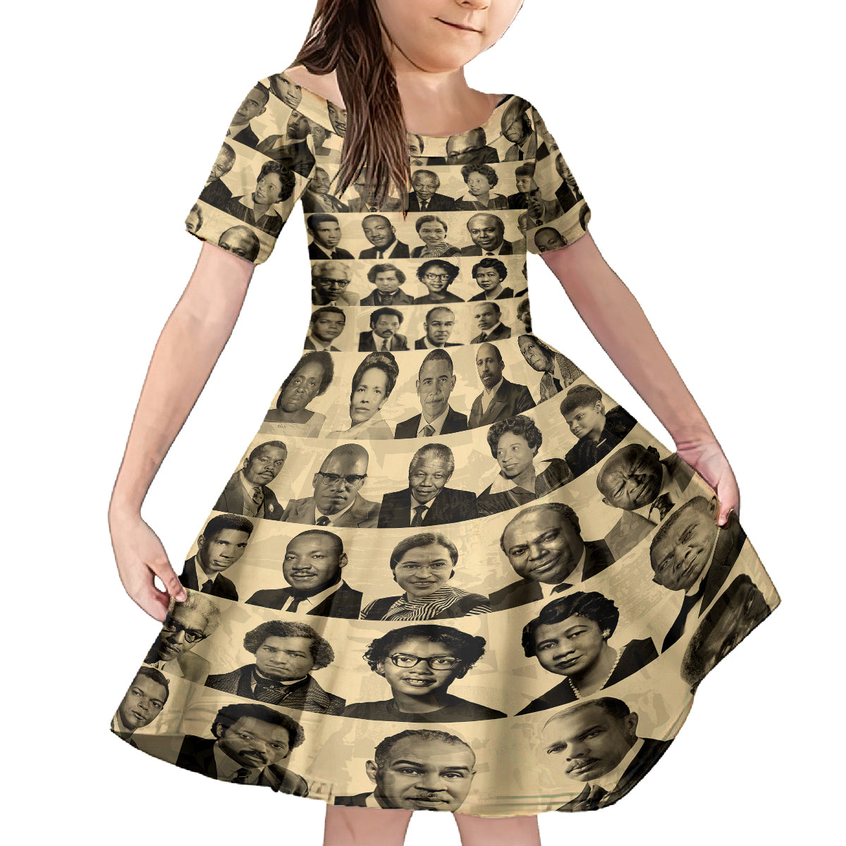 Civil Rights Leaders Kid Short Sleeve Dress African-American - Wonder Print Shop