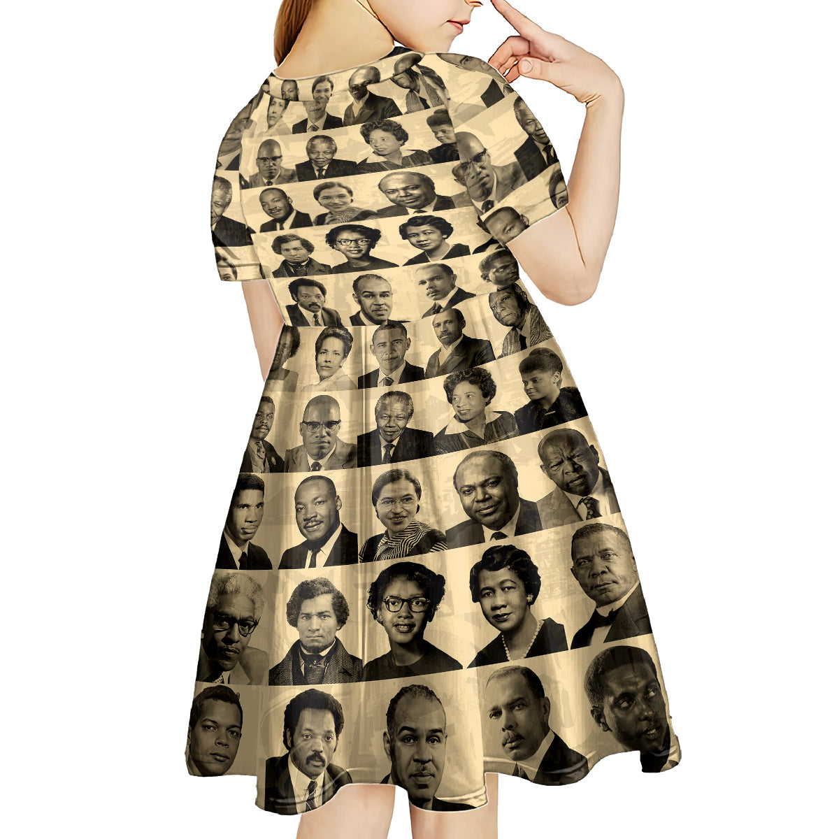 Civil Rights Leaders Kid Short Sleeve Dress African-American - Wonder Print Shop